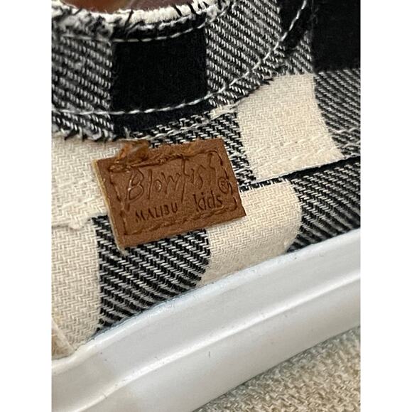 Blowfish Malibu Sneaker Girls 5 StreetWear Cream Buffalo Check Skater Rocker - Picture 7 of 8